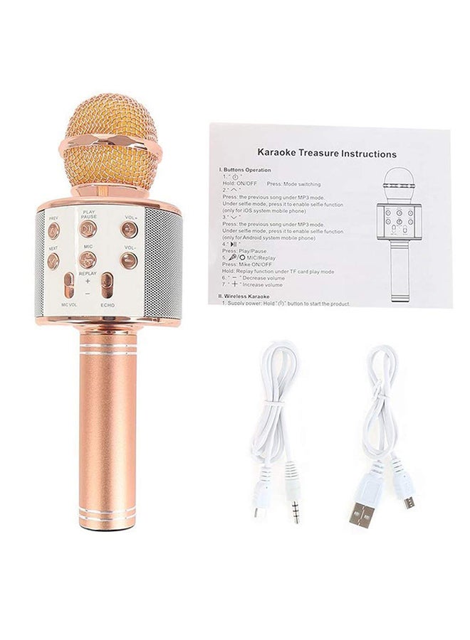 ميكروفون كاريوكي محمول باليد لاسلكي مزود بخاصية البلوتوث B07PBSV547 ذهبي وردي / فضي - Image 5