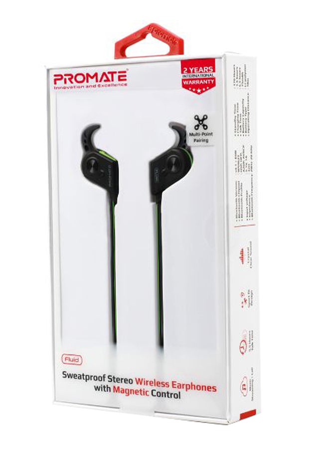 PROMATE - Wireless Bluetooth 4.1 Magnetic Earphones with HD Sound Quality Sweatproof, Secure-Fit, Built-In Mic and Noise Isolating For iPhone, iPad, Samsung, Pc, Laptop, Fluid Green - Image 1