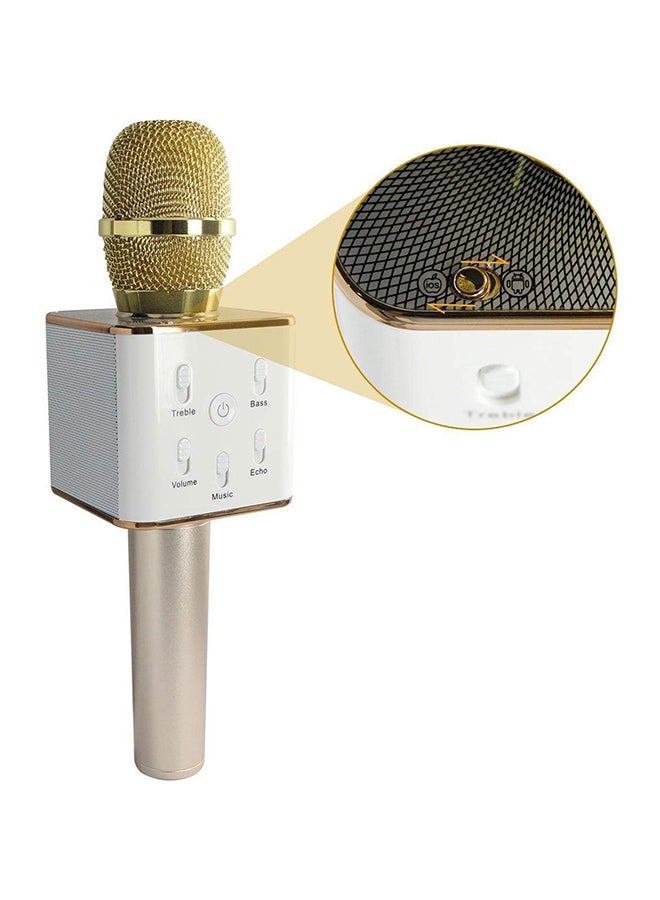 Q7 Wireless Handheld Bluetooth Karaoke Microphone B07MX7RZH7 Gold/Silver - Image 2