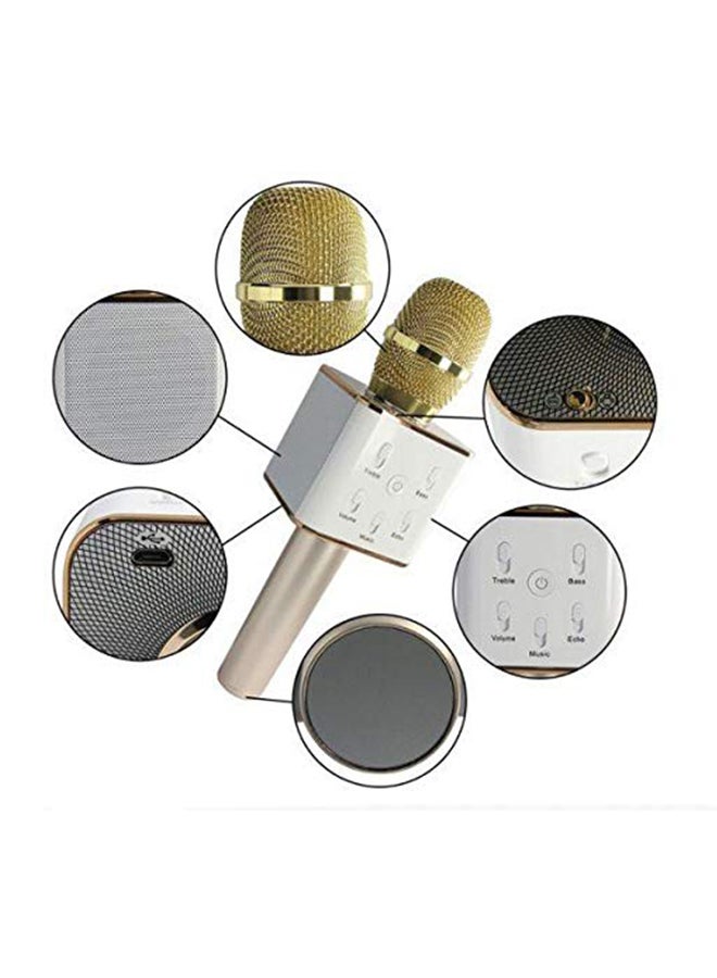 Q7 Wireless Handheld Bluetooth Karaoke Microphone B07MX7RZH7 Gold/Silver - Image 3