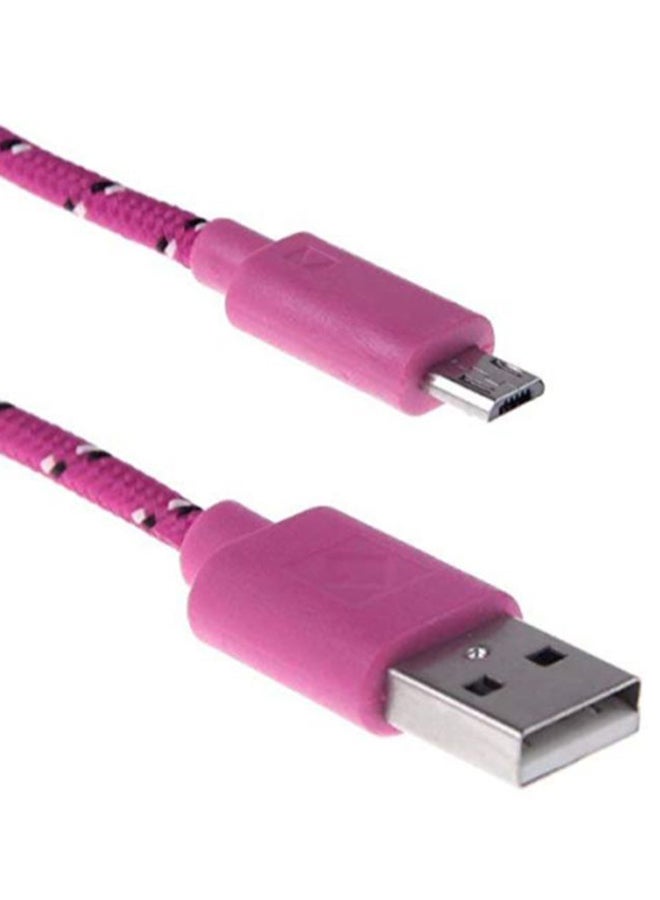كابل مضفر بمنفذ مايكرو USB للشحن ومزامنة بيانات أرجواني - Image 2