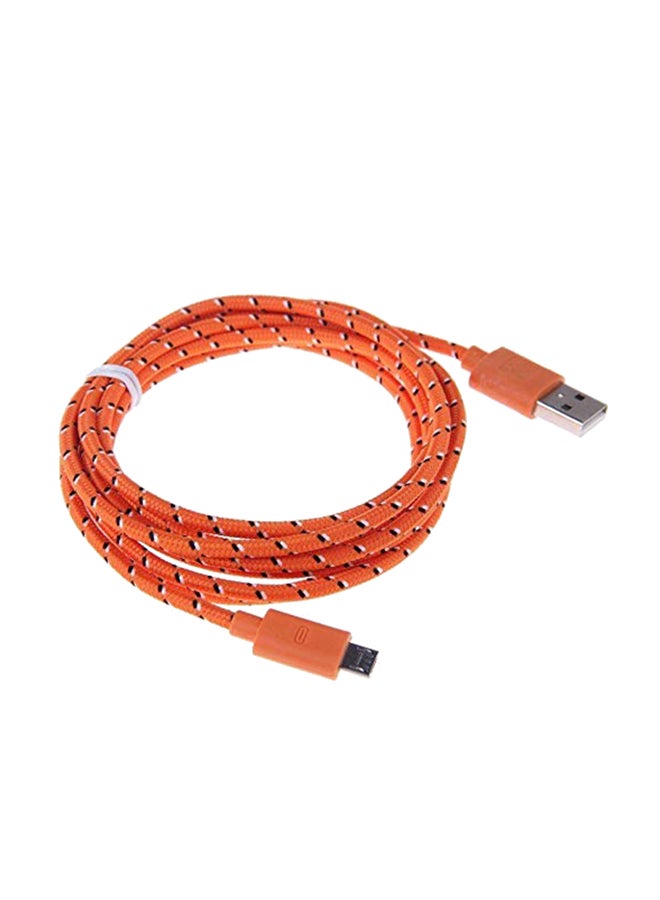 Micro USB Data And Sync Charger Cable Orange - Image 1