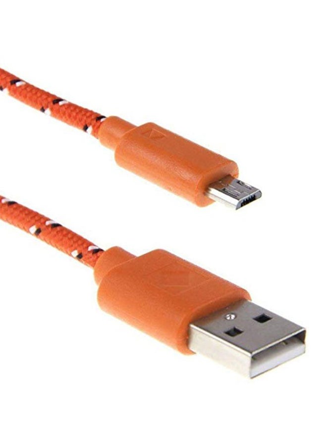 Micro USB Data And Sync Charger Cable Orange - Image 2
