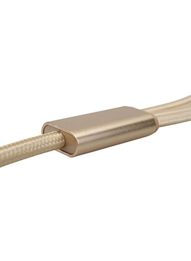 كابل Lightning USB متعدد الشحن ذهبي - Image 3