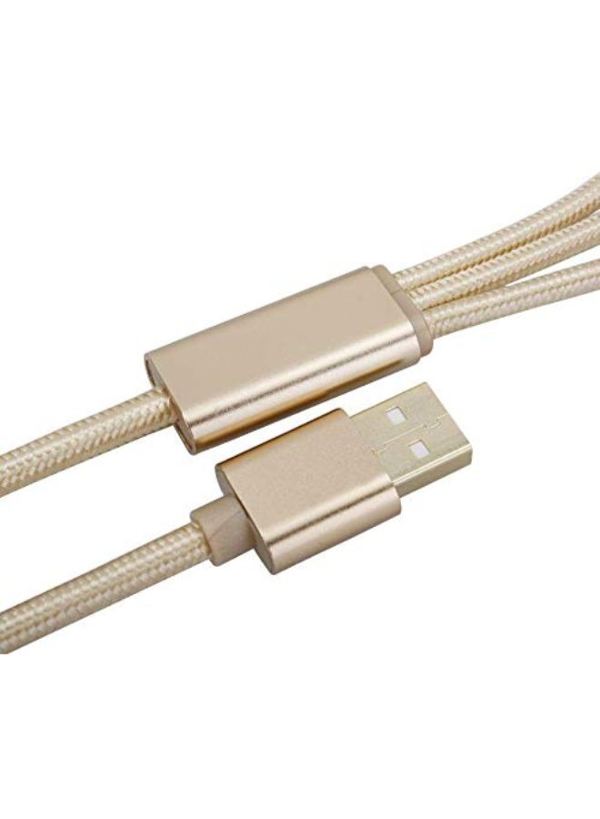 كابل Lightning USB متعدد الشحن ذهبي - Image 4