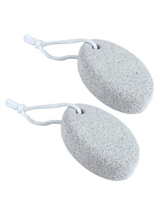 2-Piece Foot Care Pumice Stone Set Grey