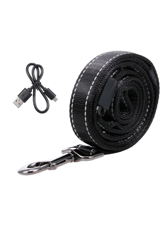 USB Rechargeable Pet Leash With LED Black S