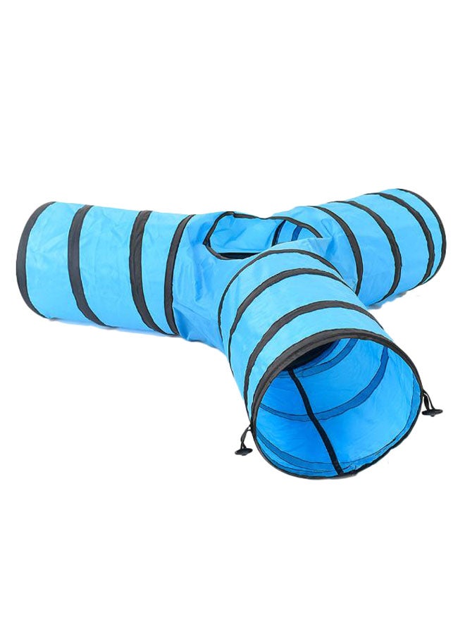 Pet 3-Way Collapsible Tunnel Toy Blue/Black