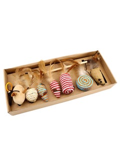 7-In-1 Interactive Cat Teaser Wand Toy Set Multicolour
