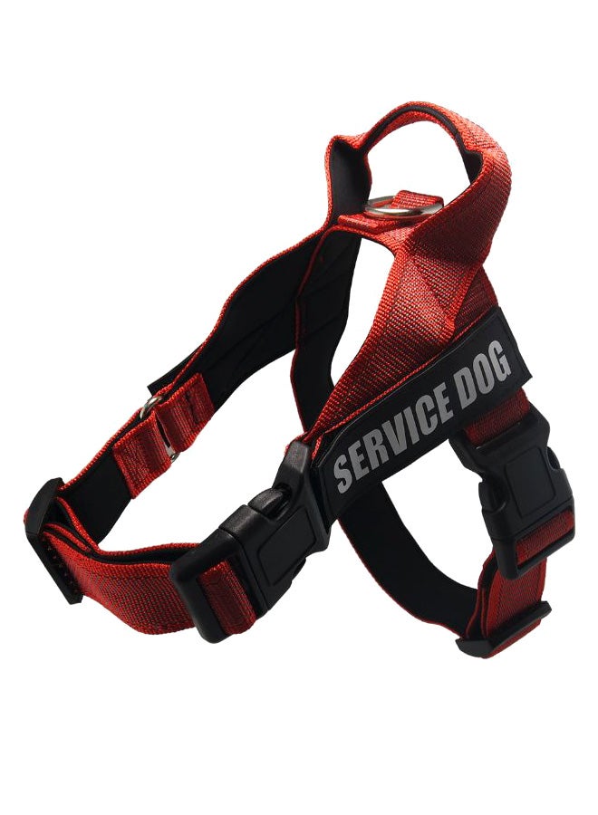 Reflective Service Dog Vest Harness Black/Red M
