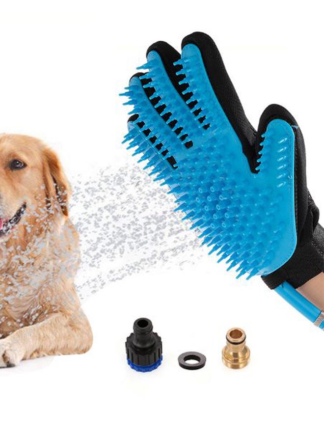 Generic Shower Sprayer And Scrubber Bath Massage Glove Blue/Black  - Image 2