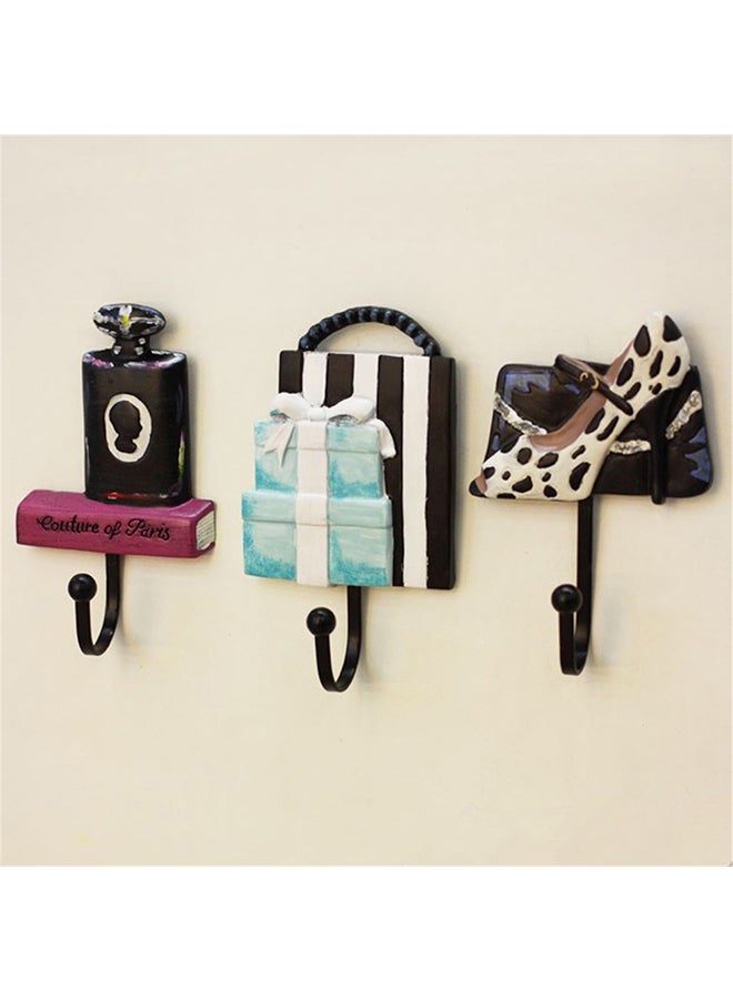 3-Piece Decorative Cloth Hook Hanger Multicolour  - Image 2