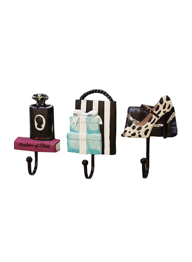 3-Piece Decorative Cloth Hook Hanger Multicolour  - Image 1
