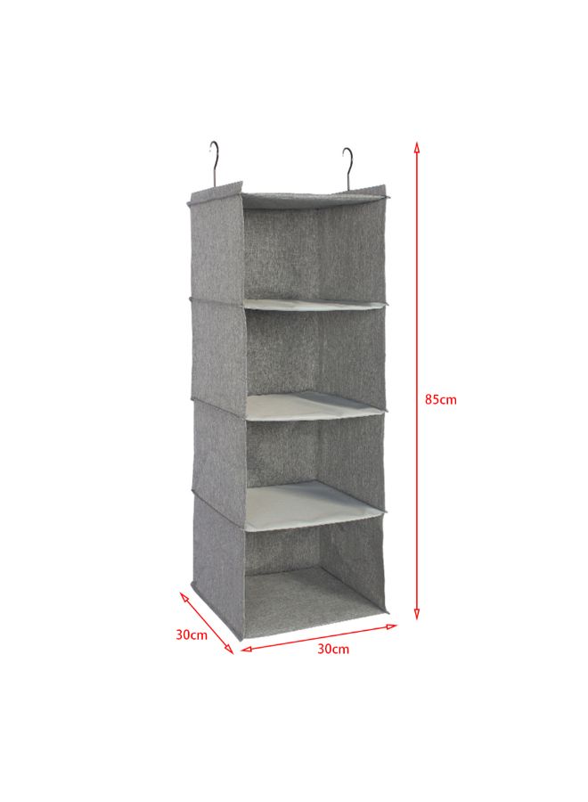 Generic 4-Shelf Hanging Closet Organizer Grey  - Image 5