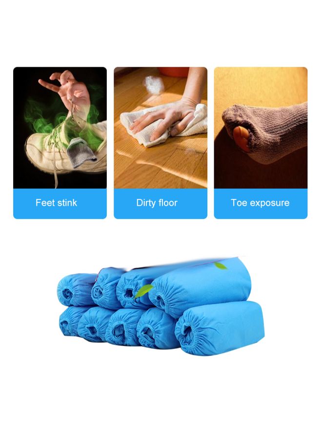 100-Piece Anti-Slip Disposable Shoe Cover Light Blue - Image 5