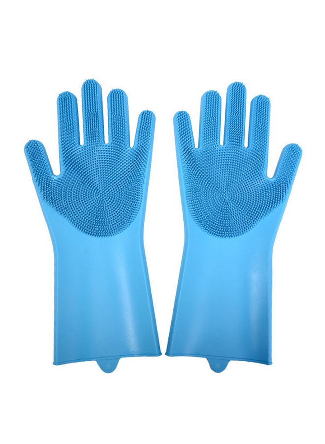 2-Piece Dishwashing Gloves Blue 32.5 x 11.5cm