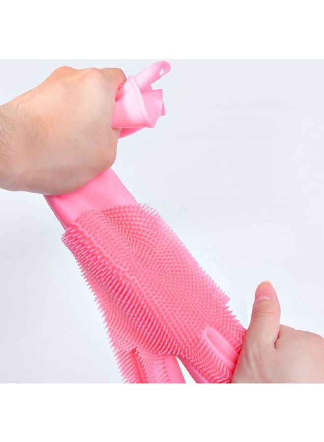 Silicone Dish Washing Scrubber Gloves Rose  - Image 3