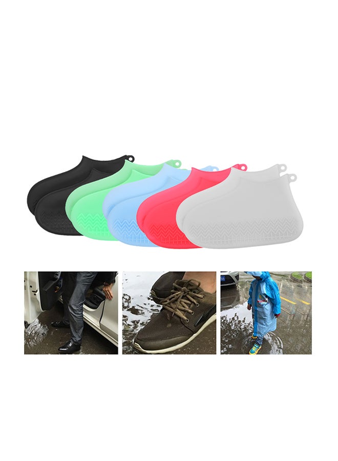 Pair Of Reusable Waterproof Non-Slip Rain Shoe Cover Red  - Image 2