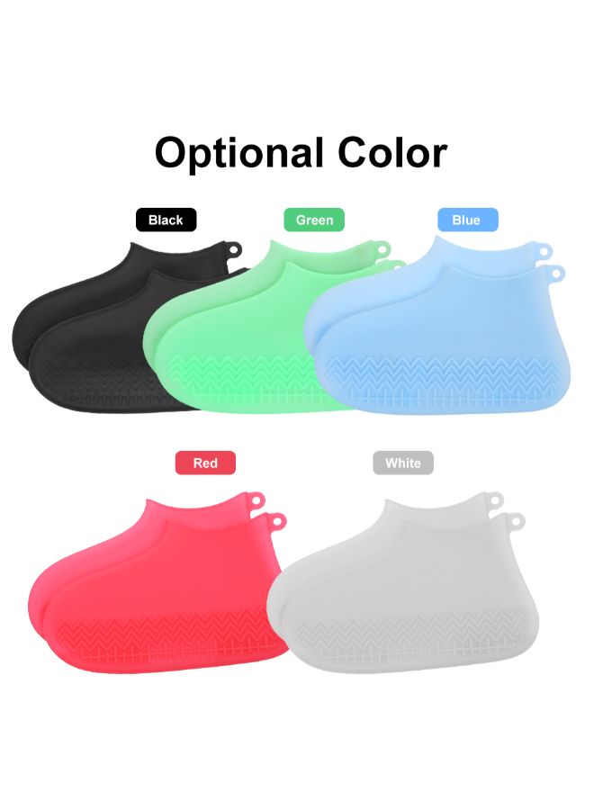 Pair Of Reusable Waterproof Non-Slip Rain Shoe Cover Red  - Image 3