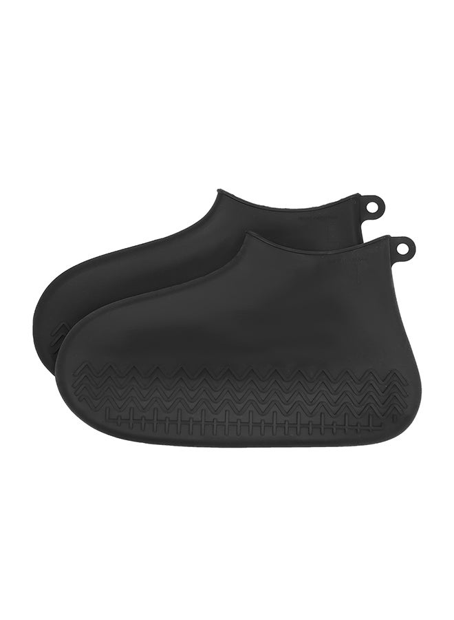 Pair Of Reusable Waterproof Non-Slip Rain Shoe Cover Black  - Image 1