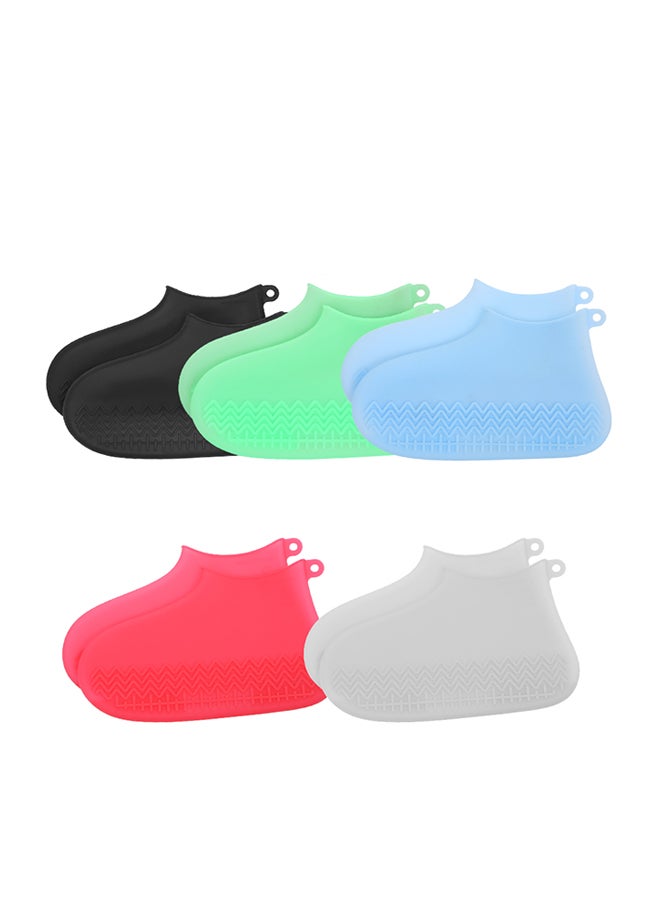 2-Piece Non-Slip Silicone Rain Shoe Cover Set White  - Image 2