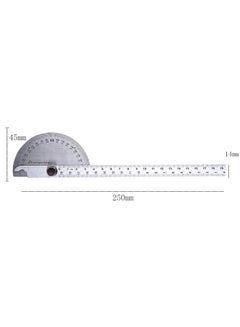 Generic 180 Degree Rotary Protractor Angle Finder Measuring Ruler Silver  - Image 3