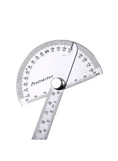 Generic 180 Degree Rotary Protractor Angle Finder Measuring Ruler Silver  - Image 4