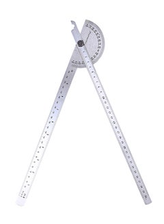 Generic Stainless Steel Protractor Angle Finder Rotary Measuring Ruler Silver 30cm  - Image 1
