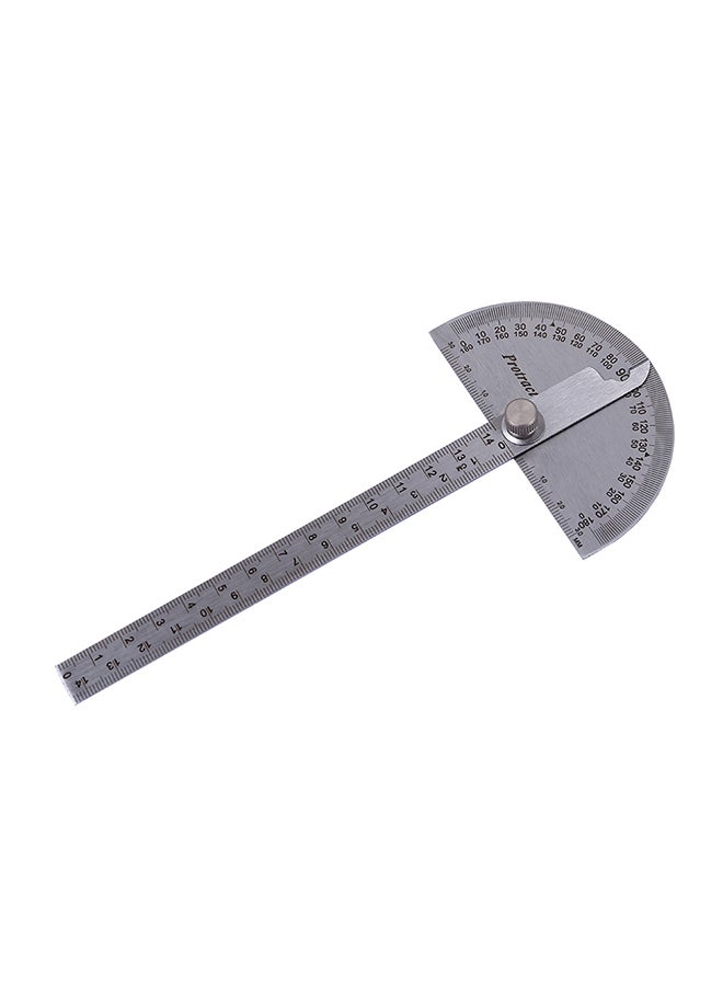 180 Degree Rotary Protractor Angle Finder Measuring Ruler Silver  - Image 2