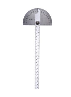 Generic 180 Degree Rotary Protractor Angle Finder Measuring Ruler Silver  - Image 1