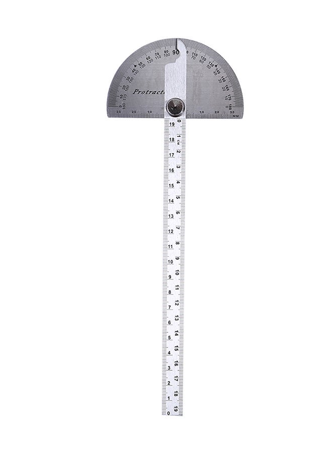 Generic - 180 Degree Rotary Protractor Angle Finder Measuring Ruler Silver - Image 1