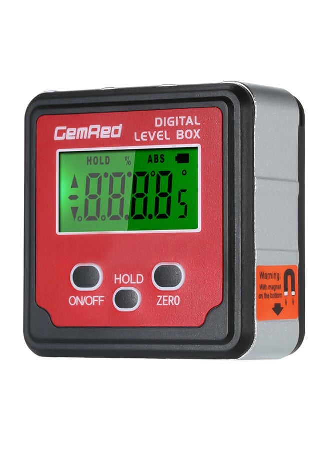 GemRed Magnetic Base Digital Level Box Inclinometer Red 