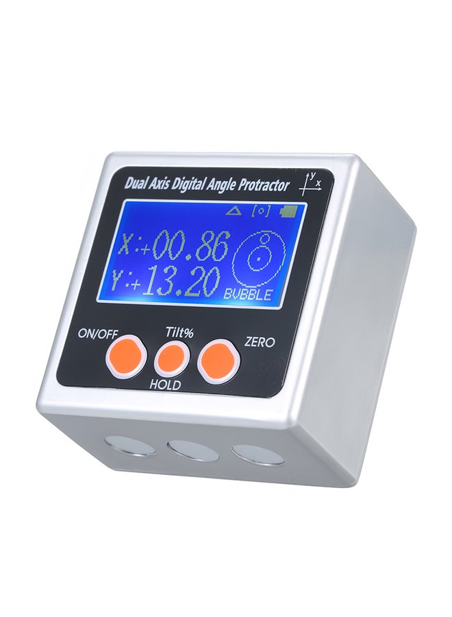 مقياس زوايا رقمي مزدوج المحاور ومزود بشاشة LCD أبيض  - Image 1