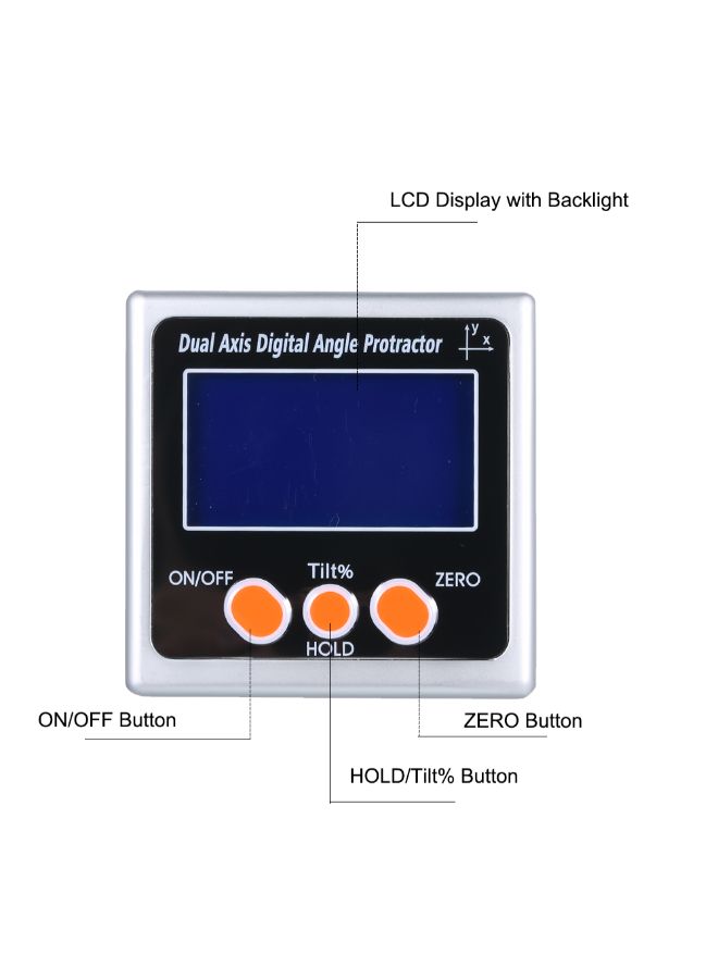مقياس زوايا رقمي مزدوج المحاور ومزود بشاشة LCD أبيض  - Image 5