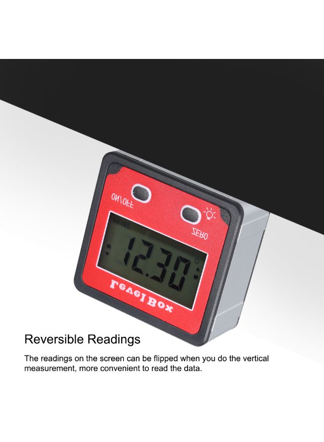 Generic - Magnetic Base Digital Level Box Inclinometer Red - Image 1