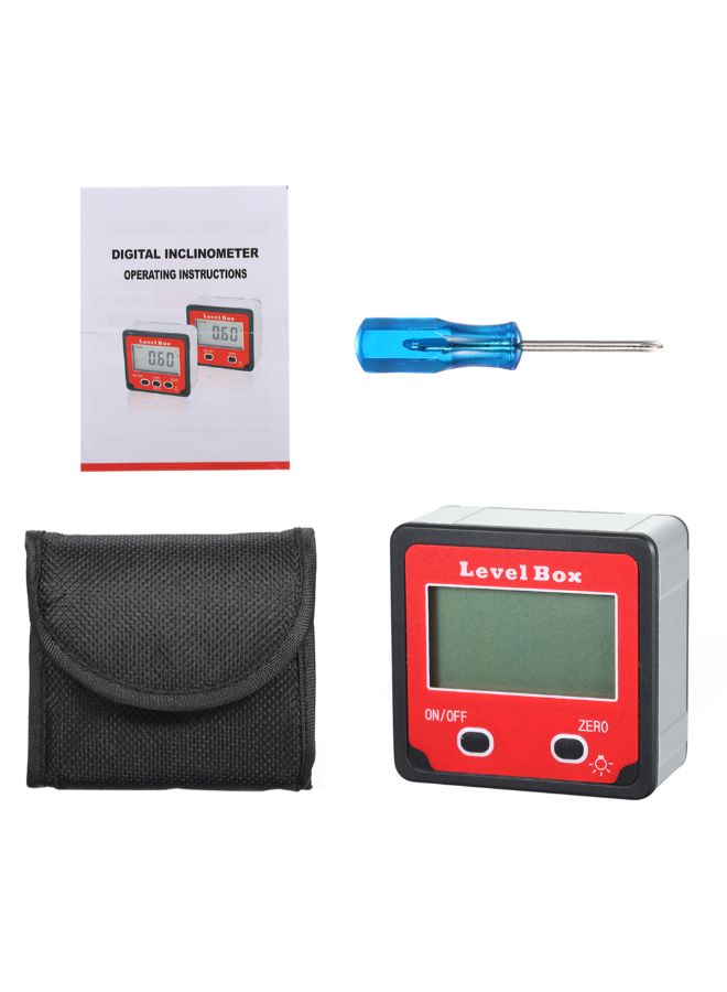 Generic - Magnetic Base Digital Level Box Inclinometer Red - Image 1