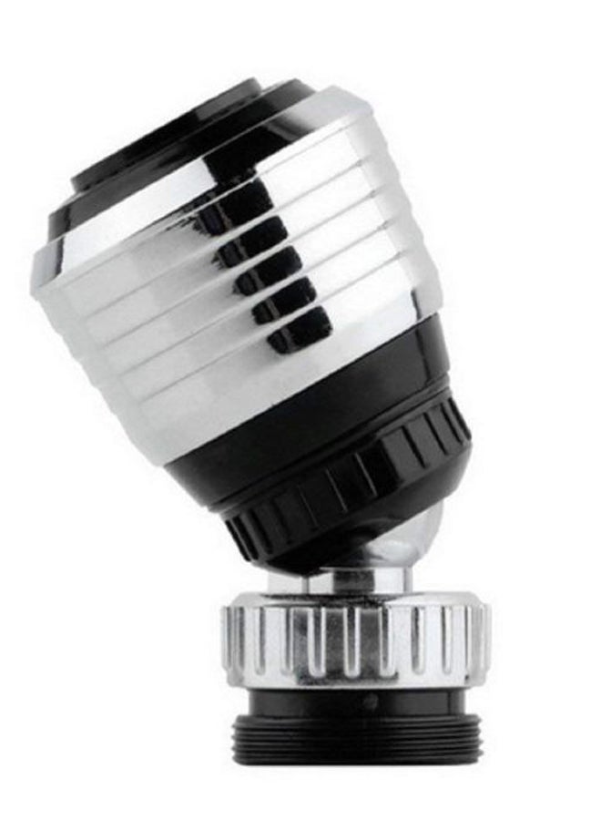 Generic - 360 Rotate Swivel Faucet Nozzle Water Filter Adapter Silver/Black - Image 1