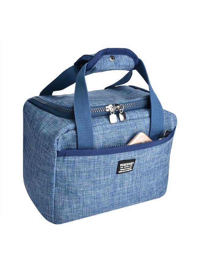Insulated Portable Lunch Box Storage Bag Blue 24x14x17 cm  - Image 3