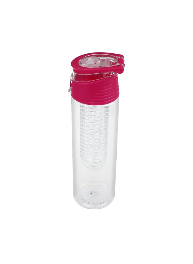 Infuser Flip Lid Juice Bottle Red/Clear 25X7X7cm