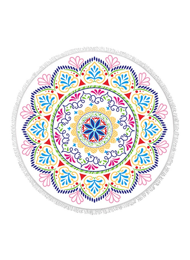 Mandala Round Fringed Towel Multicolour 150 × 150cm