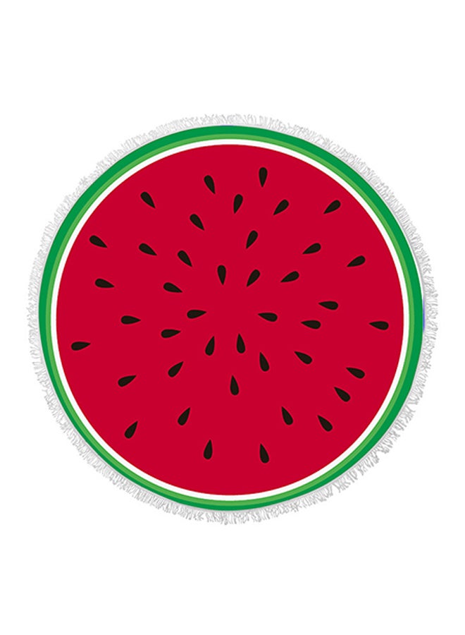 Watermelon Round Fringed Towel Red 150 × 150cm