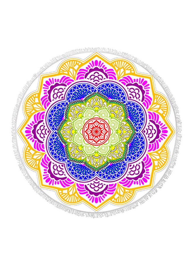 Mandala Round Fringed Towel Multicolour 150 × 150cm