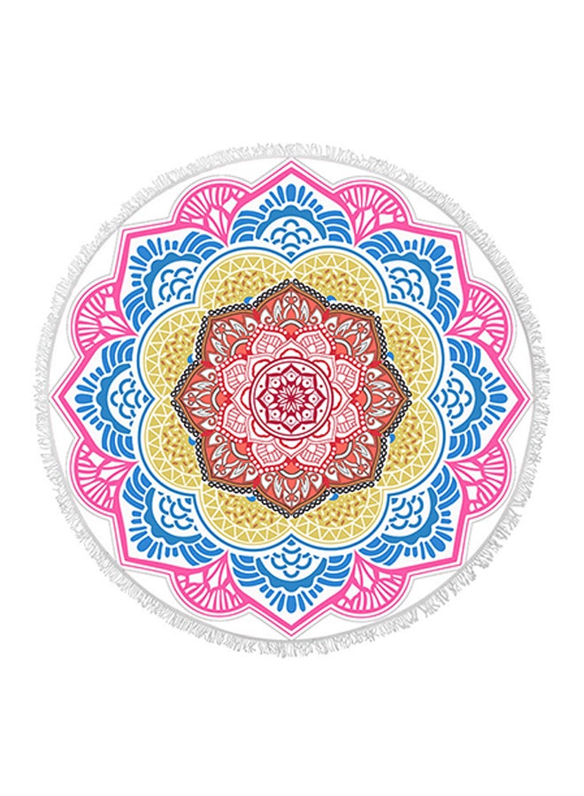 Mandala Round Fringed Towel Multicolour 150 × 150cm