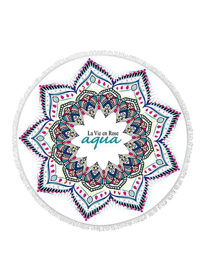 Mandala Round Fringed Towel Multicolour 150 × 150cm