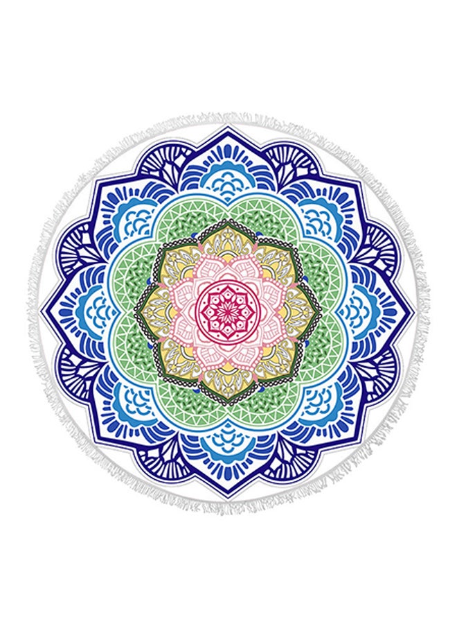 Mandala Round Fringed Towel Multicolour 150 × 150cm
