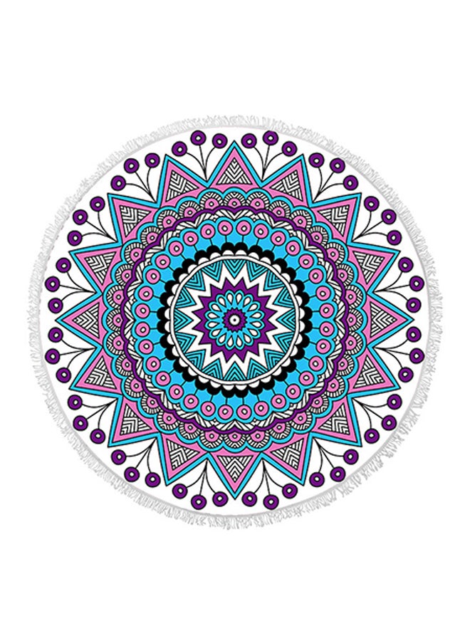 Mandala Round Fringed Towel Multicolour 150 × 150cm