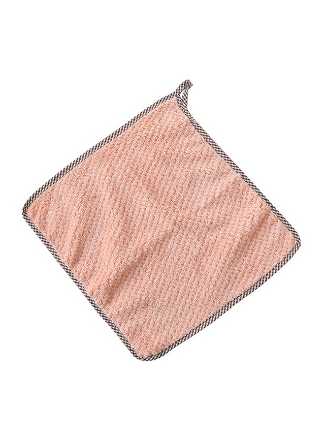 Coral Fleece Double Sided Absorbent Dish Cloth Peach 25 x 25cm