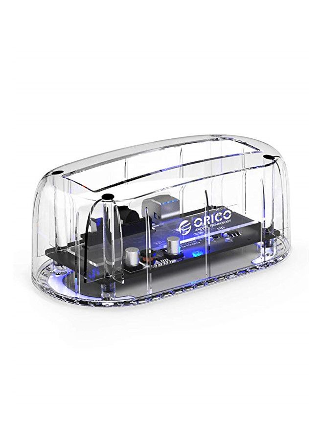 USB 3.0 To SATA III Hard Disk Drive Docking Station Transparent