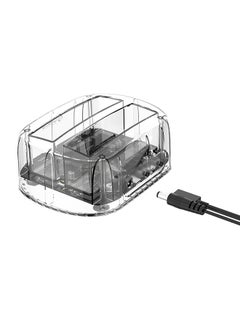 Dual-Bay SATA To USB Type-C Reading And Writing Hard Drive Dock Transparent