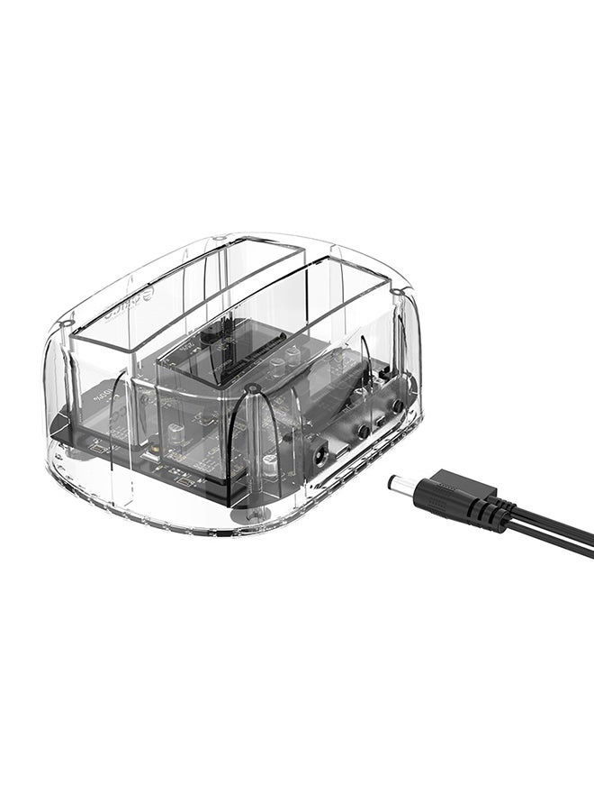 Orico - Dual-Bay SATA To USB Type-C Reading And Writing Hard Drive Dock Transparent - Image 1